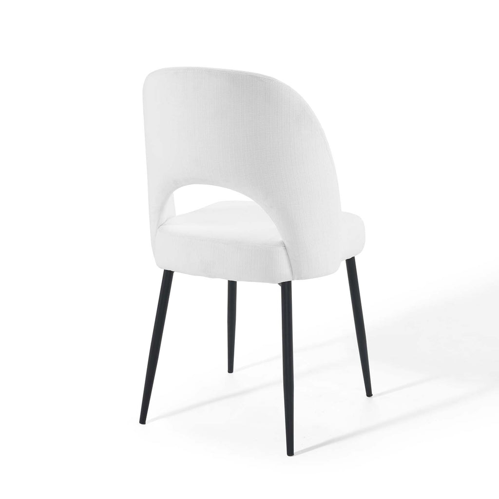 Black White Upholstered Fabric Dining Side Chair J94672
