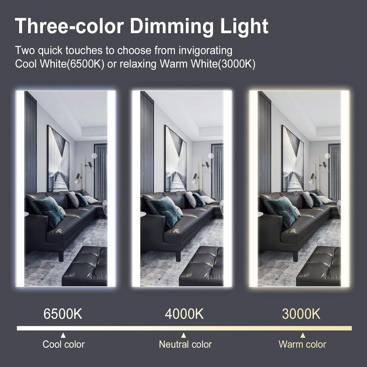 47x22 Full Length LED Wall Mounted Mirror Z769451