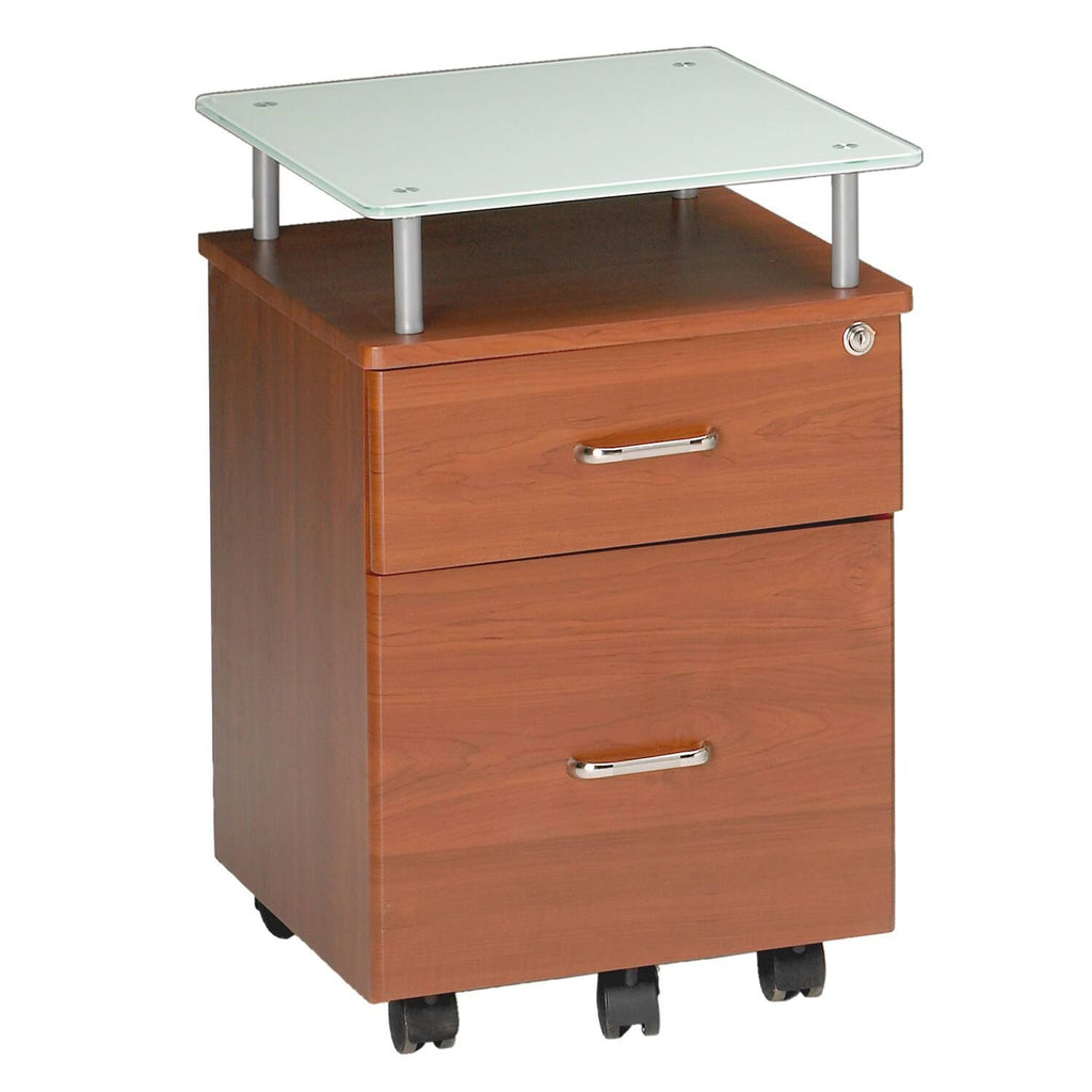 Anthracite Locking Box/File Pedestal with Black Glass C94464
