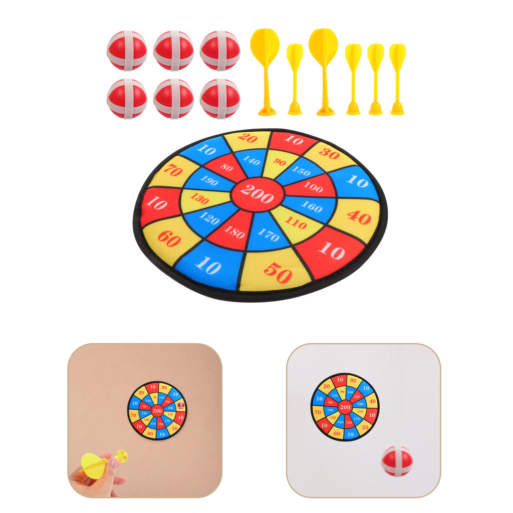 13 Pcs Kids Sticky Balls Darts Board Toys M961