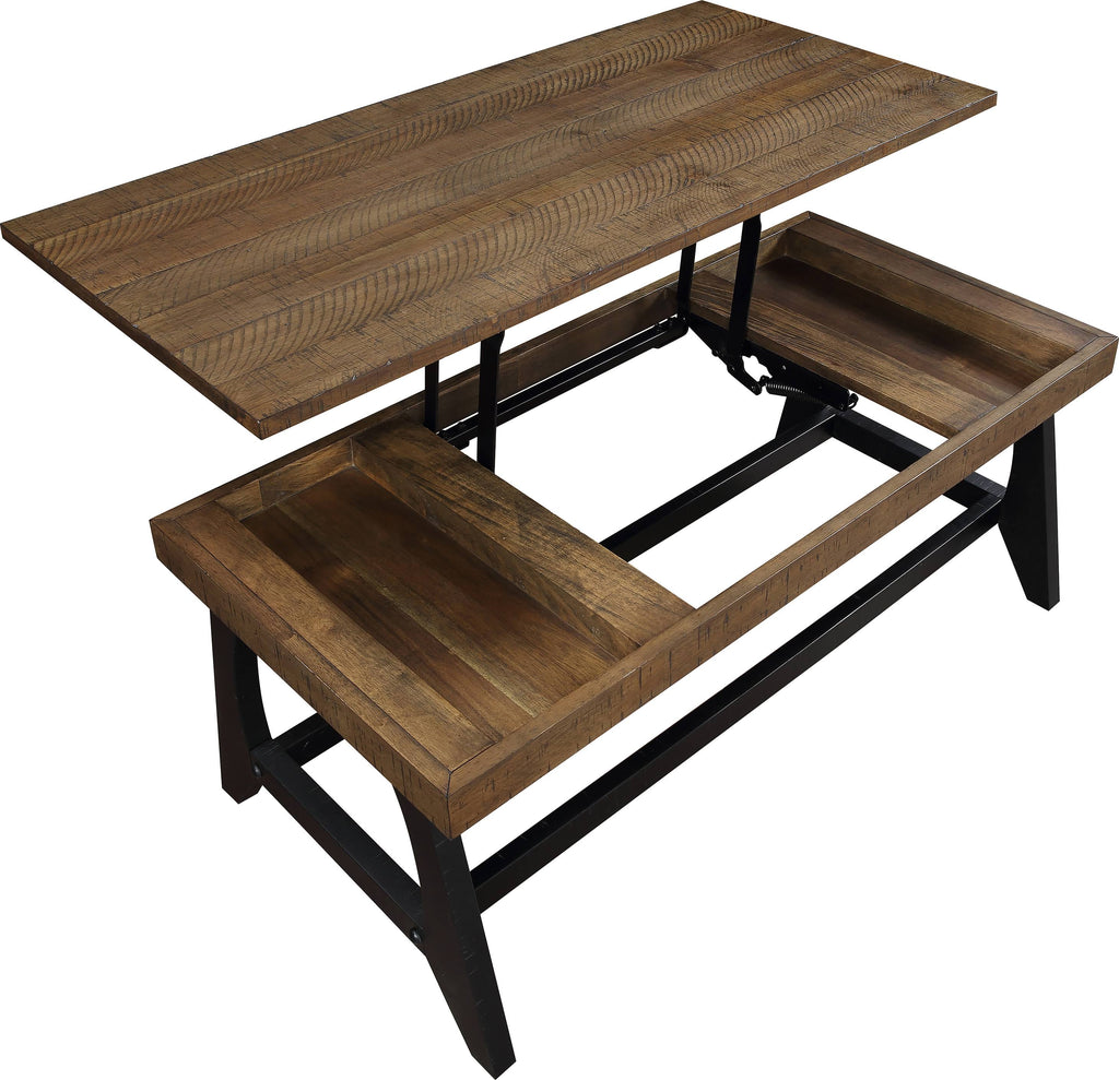 Caramel and Ebony Lift-Top Coffee Table O2848