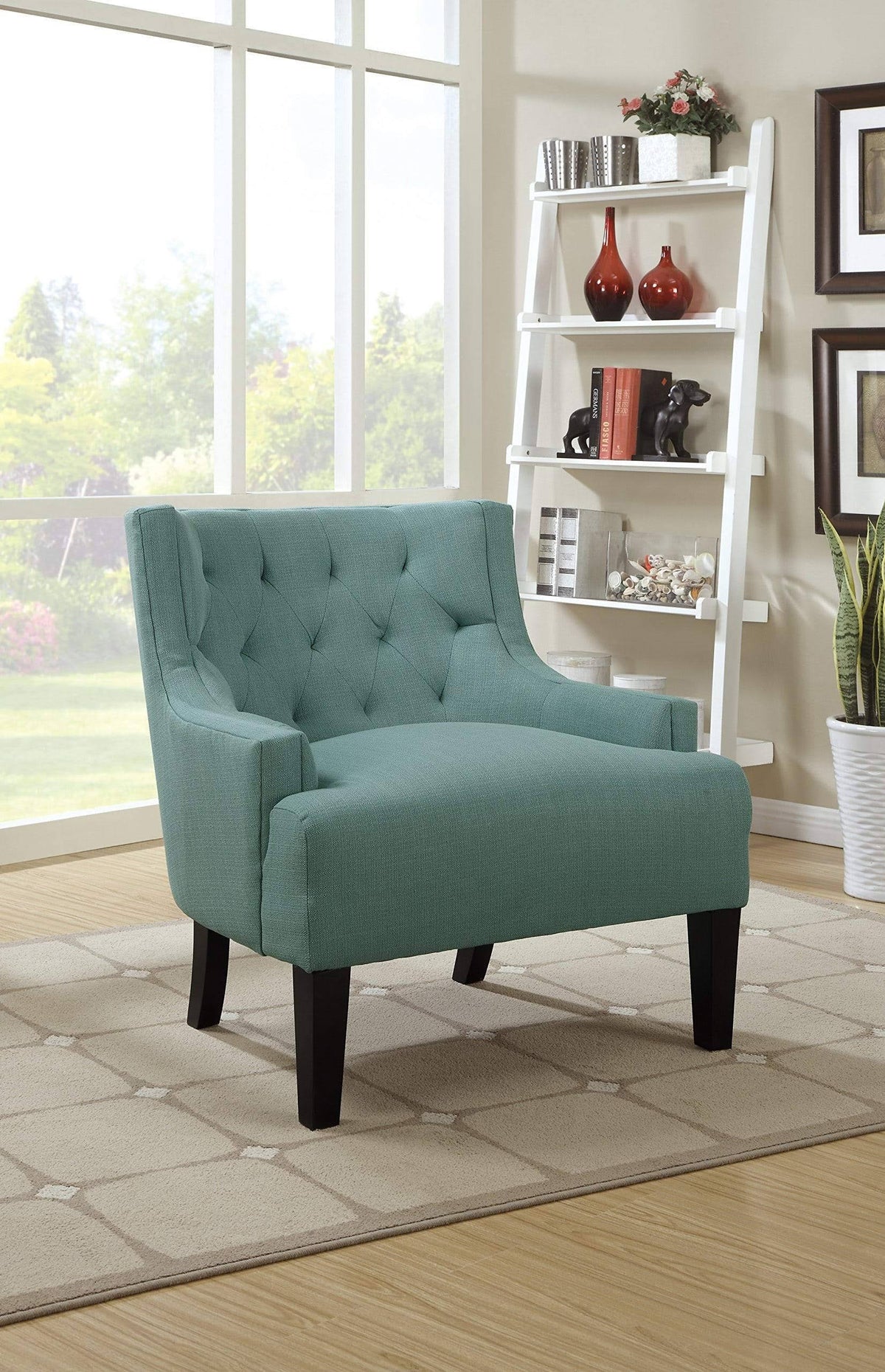 Light Blue Microfiber Accent Chair A558279