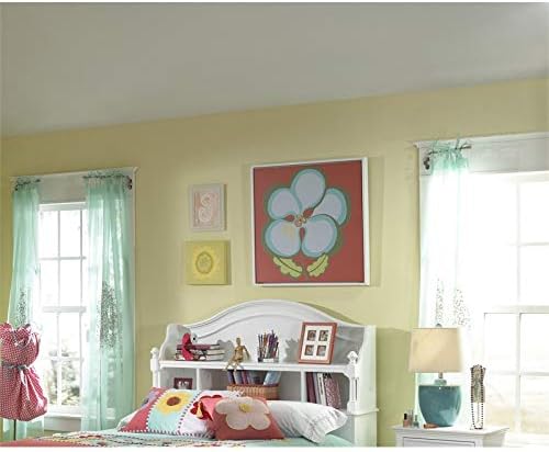 Full 4 Shelf Bookcase Headboard in White Wood N25309
