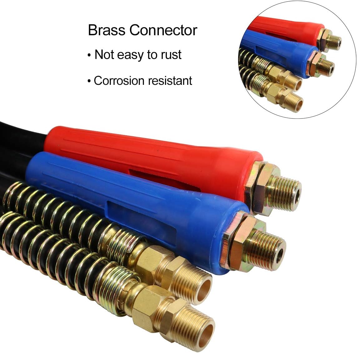 15ft 3 in 1 ABS & Power Air Line Hose Wrap 7 Way Electrical Cable with Handle Grip A855