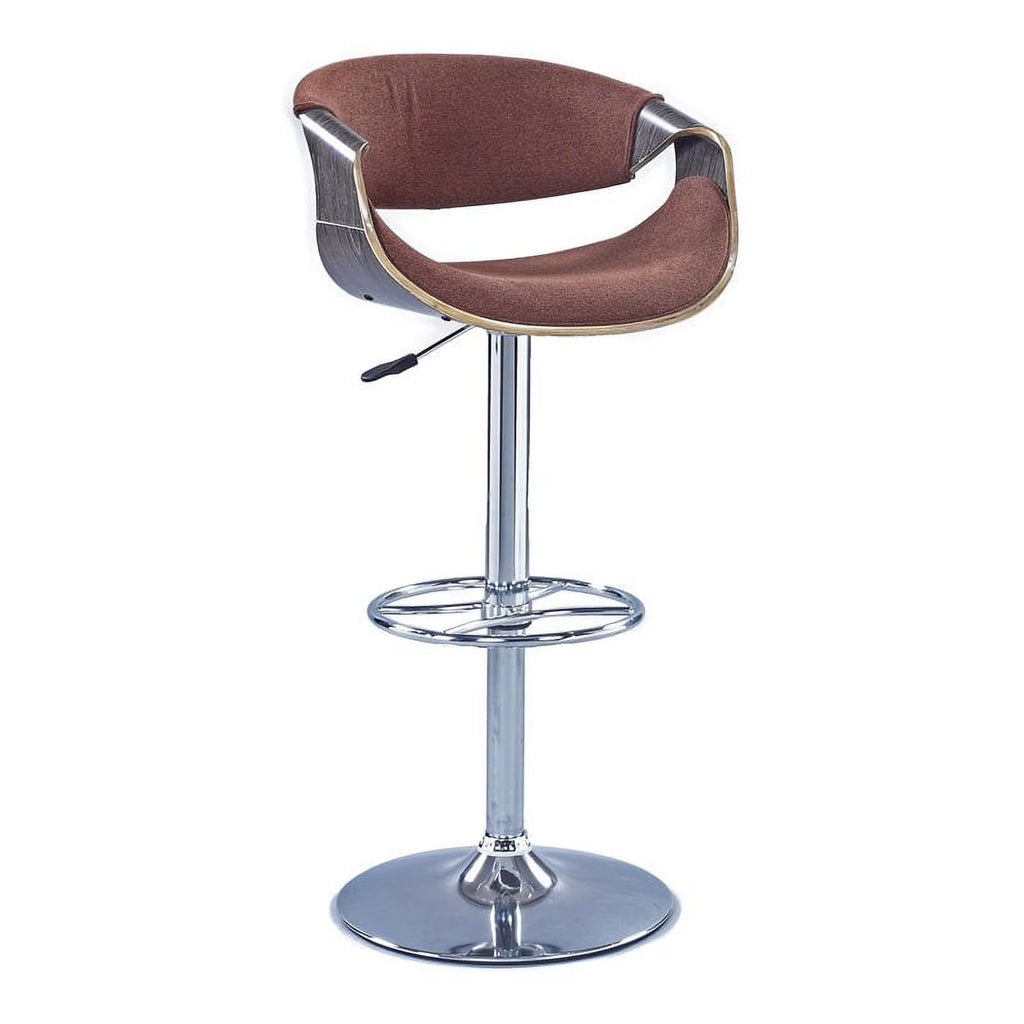 Bent Wood Saddle Seat Pneumatic-Adjustable Stool in Brown Q6188