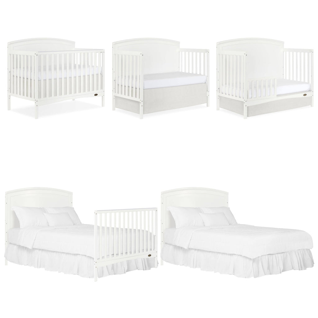 5-in-1 Convertible Full Panel Crib in White F596246