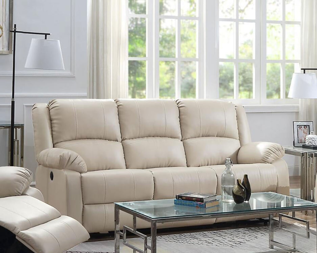 Beige PU Power Motion Sofa T3992