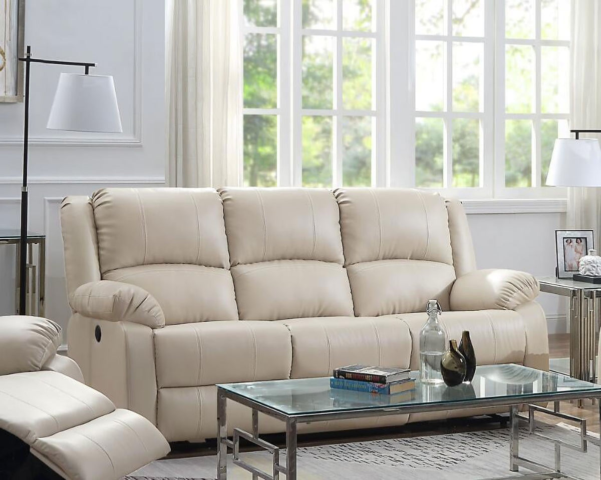 Beige PU Power Motion Sofa T3992