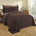 Chocolate Floral Cotton Queen Bedspread Set D6253