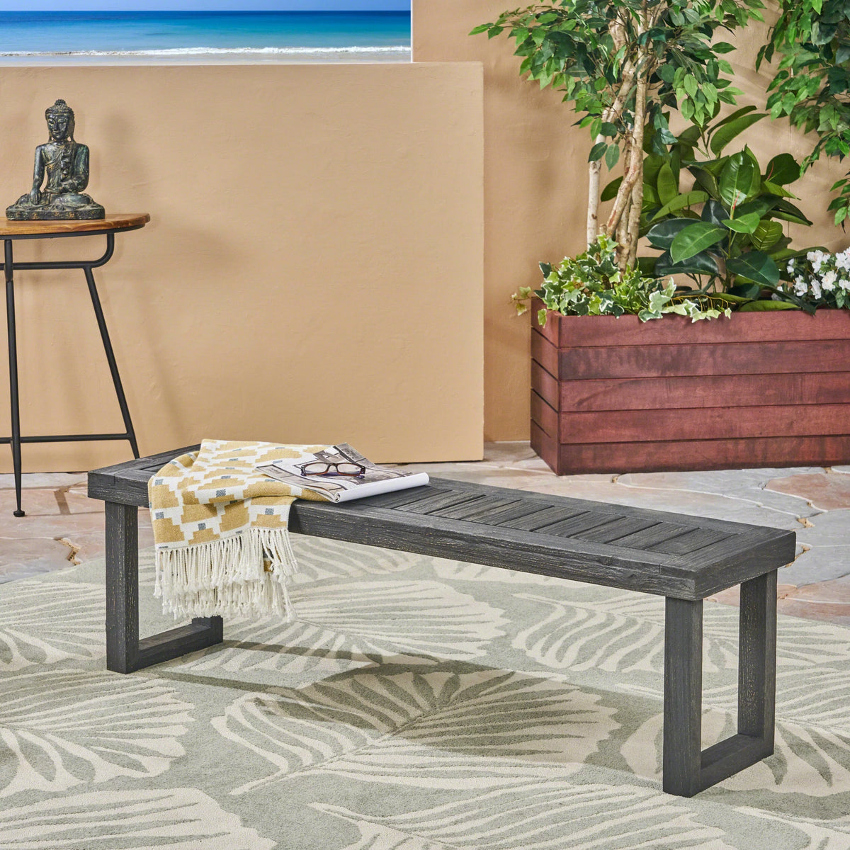 Acacia Wood Bench E3593