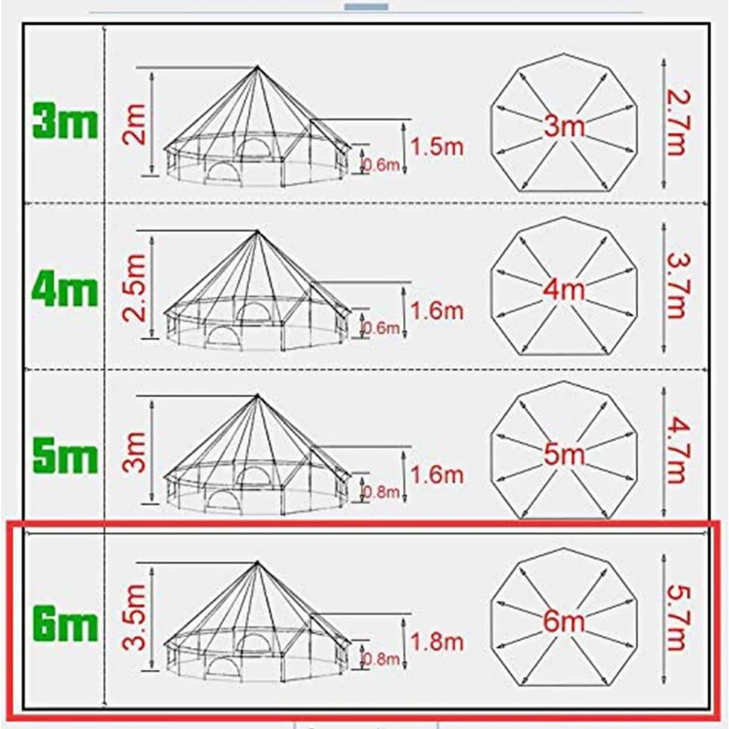 19.69ft Camping Bell Tent with Front Awning T83462