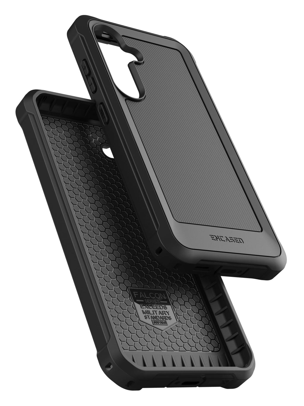 Falcon Belt Case with Holster Clip and Tempered Glass Screen Protector (Black) F823057