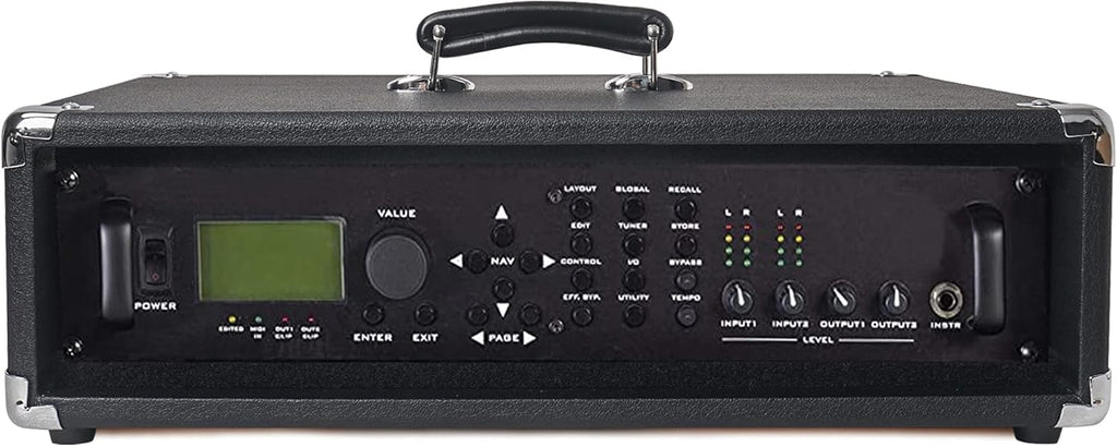 Vintage 2U Amp Rack Case with Rubber Feet, Black H96374