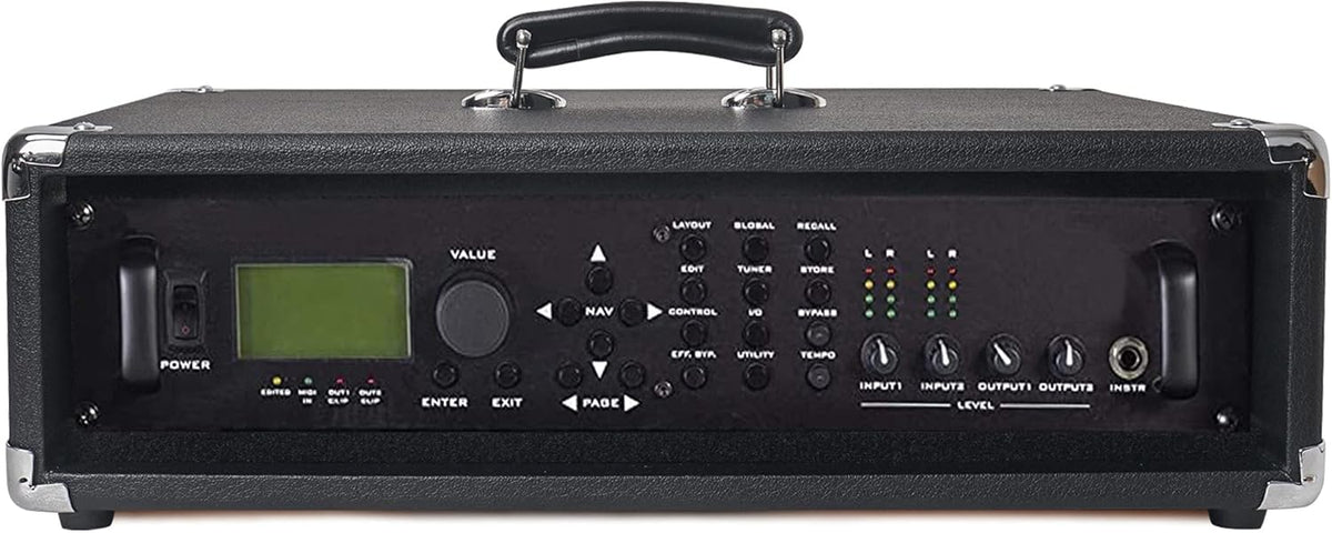 Vintage 2U Amp Rack Case with Rubber Feet, Black H96374