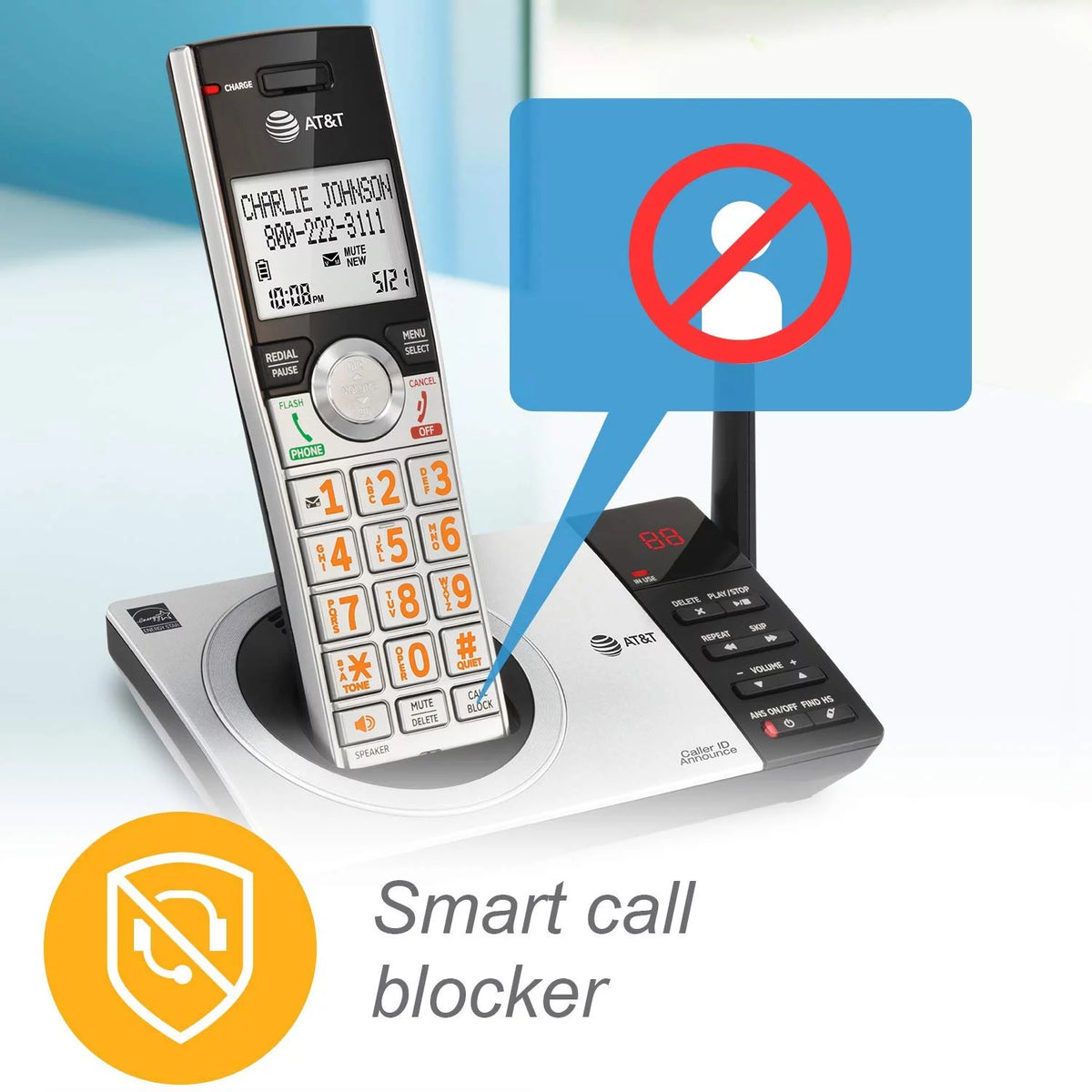 Silver/Black Cordless Phone with 4 Handsets R26235