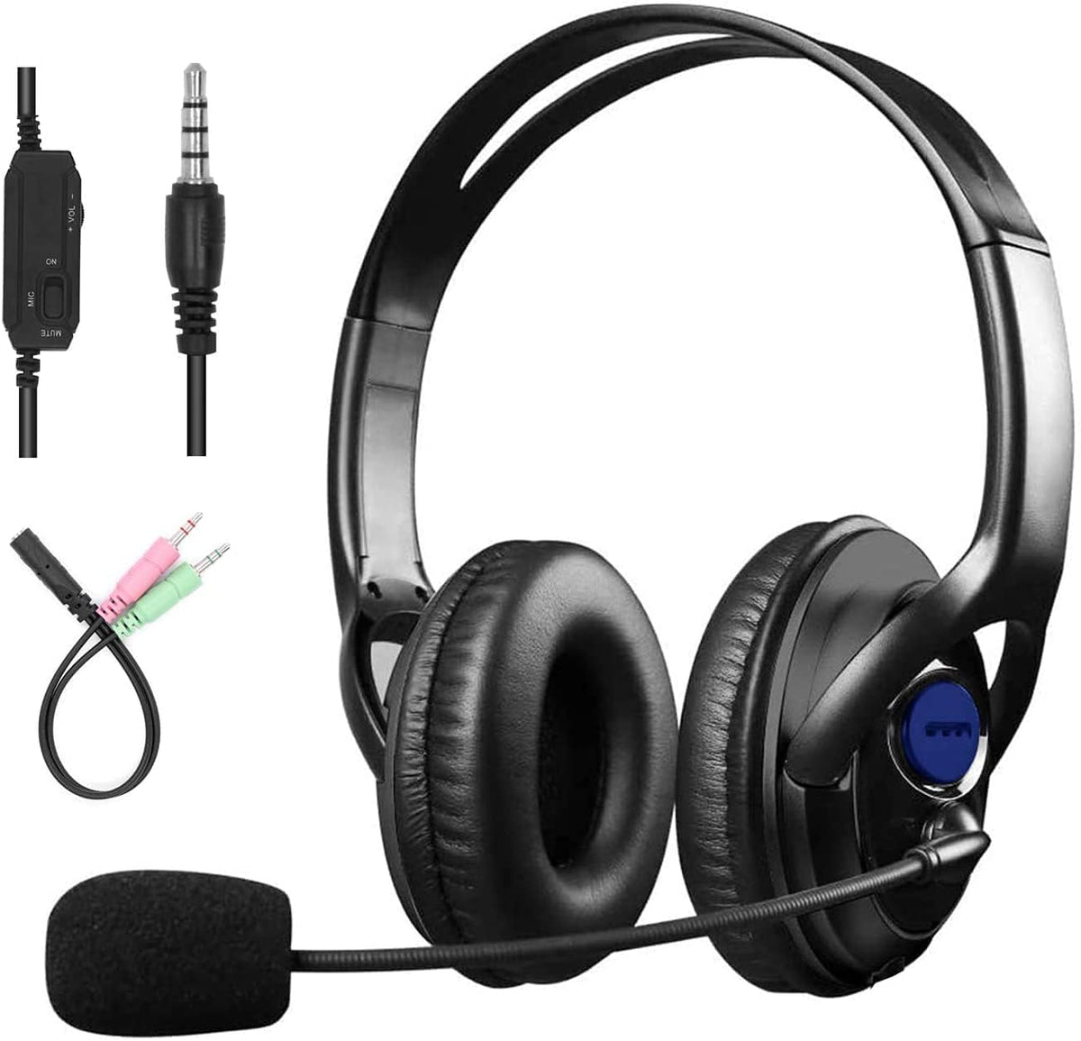 3.5mm Over-The-Head Headset with Microphone, Pack of 2 X588533