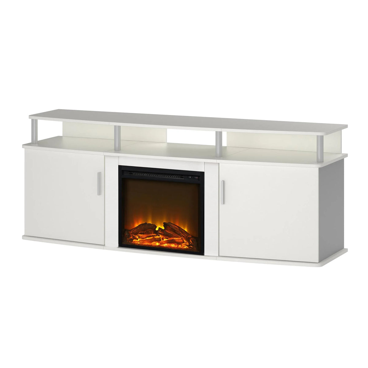 White Electric Fireplace TV Console Y25363