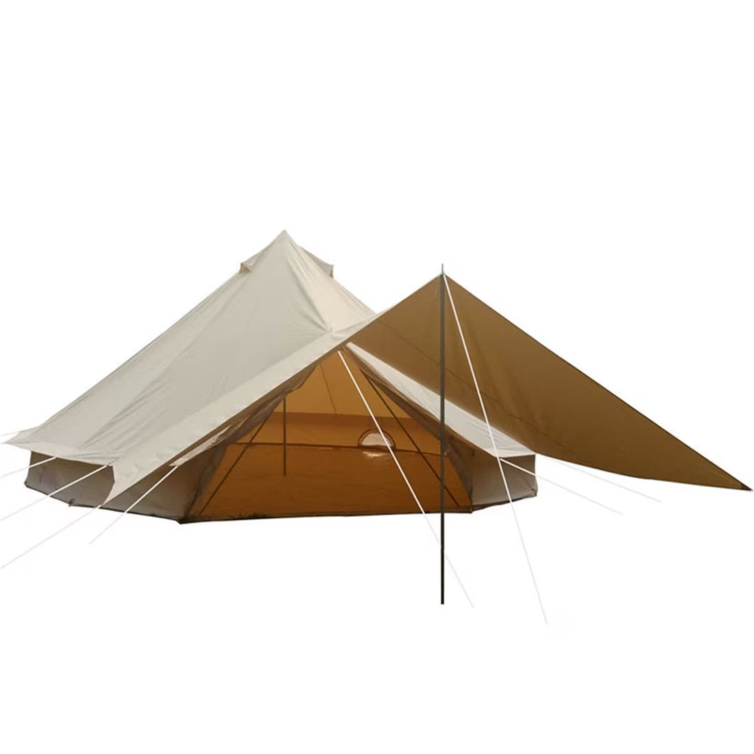 19.69ft Camping Bell Tent with Front Awning T83462