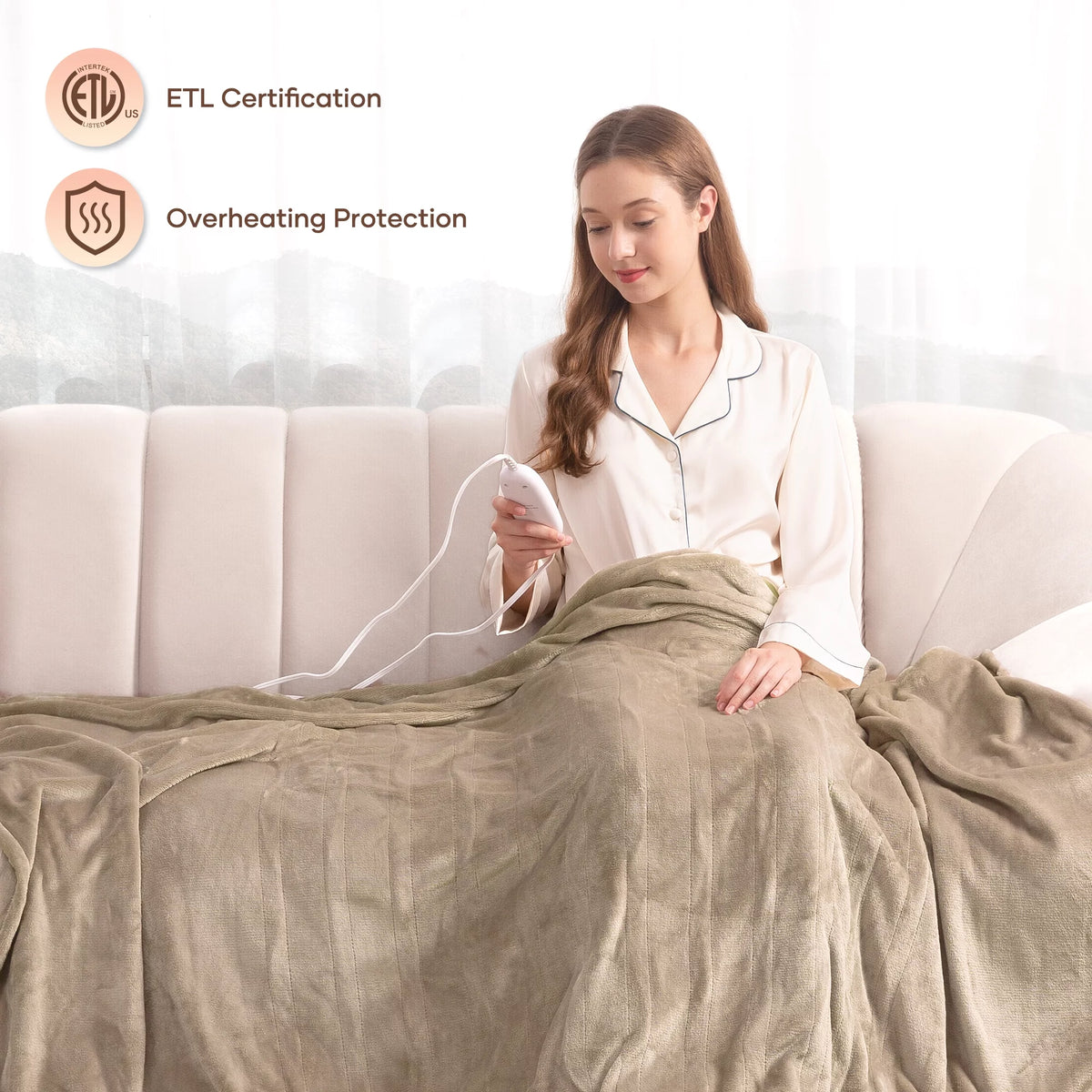 Electric Blanket Full Size Flannel Machine Washable H246