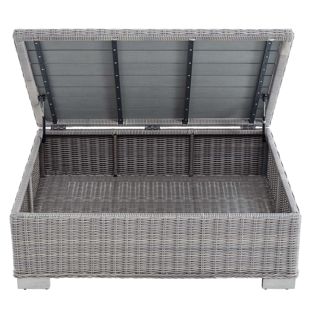 45" Light Gray Wicker Rattan Outdoor Coffee Table R8962