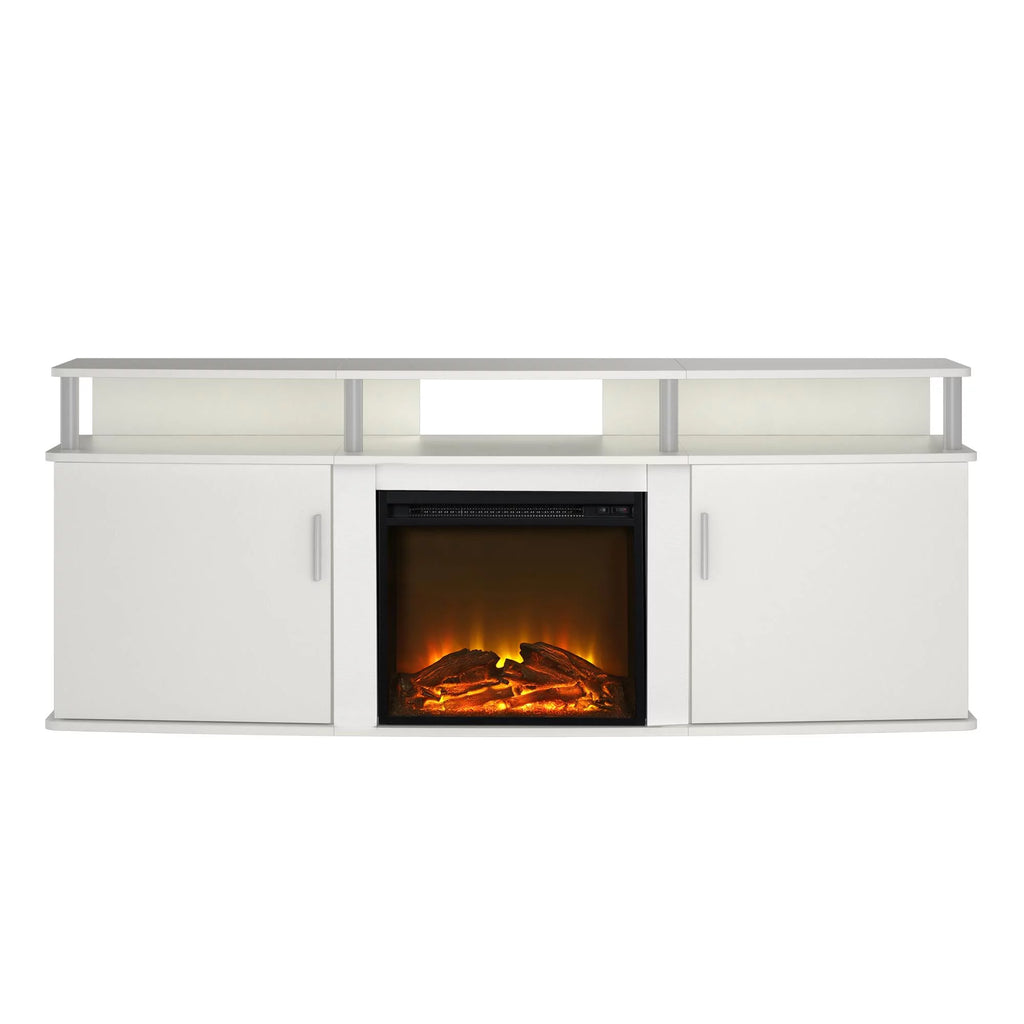 White Electric Fireplace TV Console Y25363