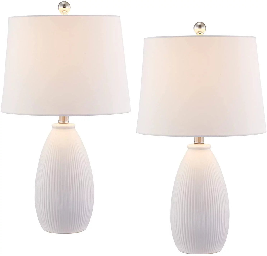 Table Lamps Set of 2 White Ceramic R27070