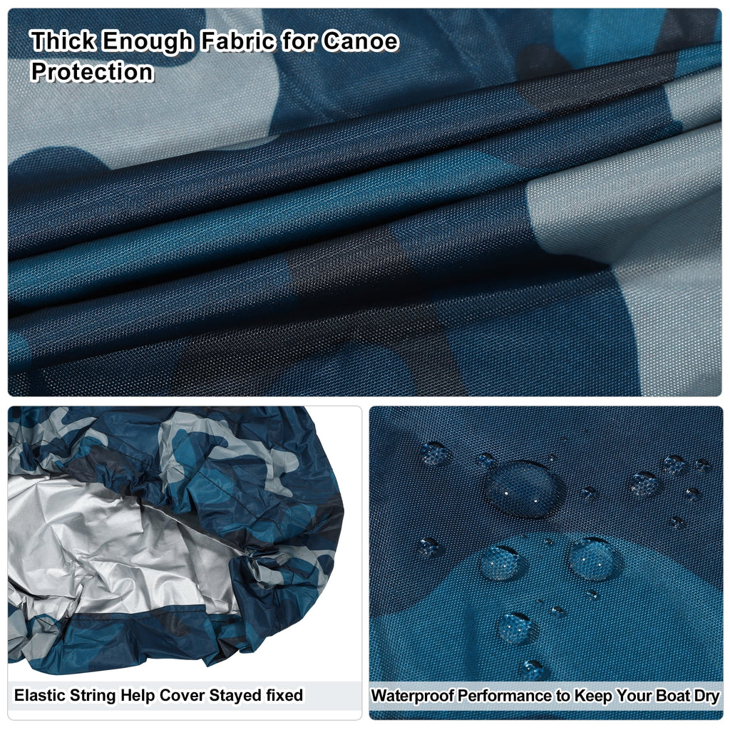 Blue Camouflage 15.3ft-16.7ft Kayak Cover D447