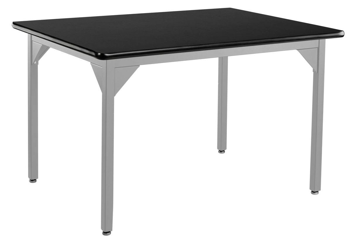Grey Steel Science Lab Table with High Pressure Laminate Top J3945