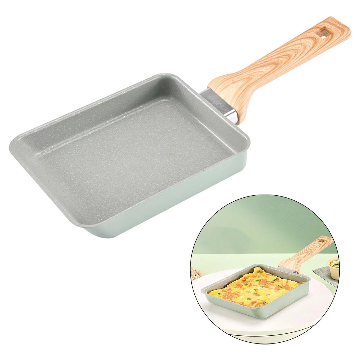 Green Non Stick Rectangle Skillet G175