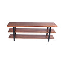 Brown and Black Mango Wood and Iron Console Table with Three Shelves Z81027