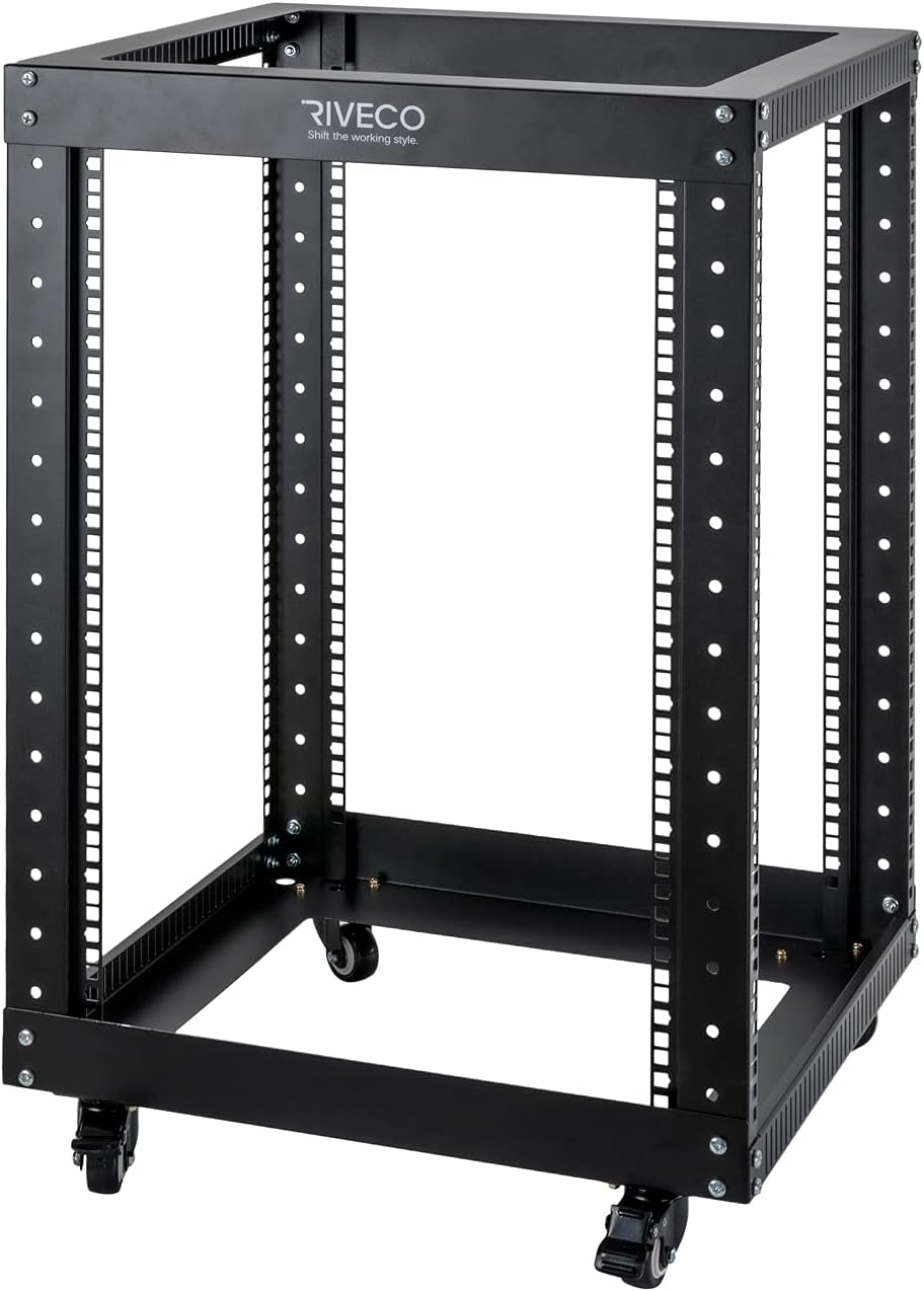 9U Open Frame Server Rack with Casters Black T310