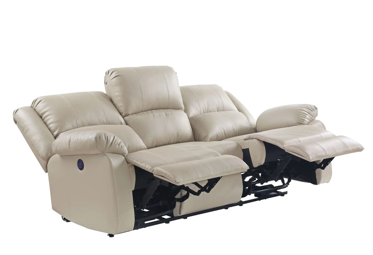 Beige PU Power Motion Sofa T3992