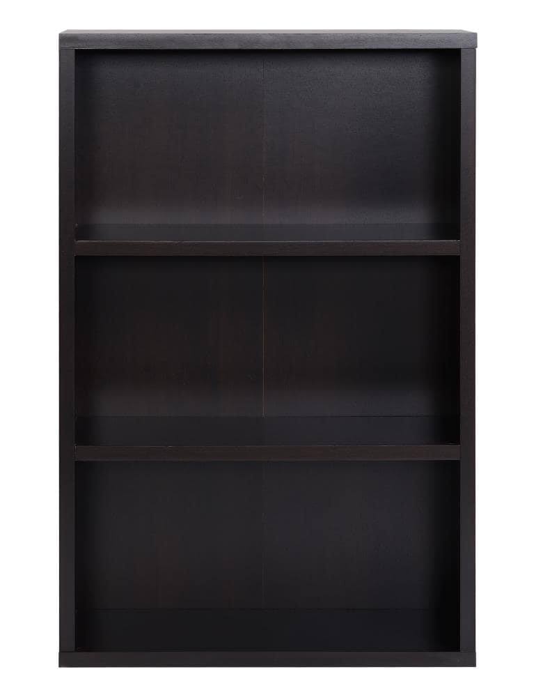 Espresso 3-Shelf Bookcase in Brown Q170538